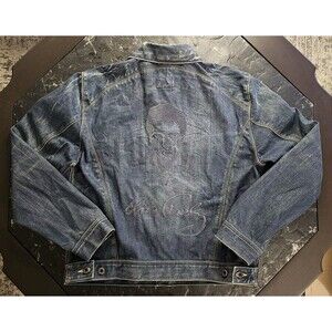Elvis Presley Custom Embroidered Vintage Denim Polo Jeans Co Jacket Mens L OOAK